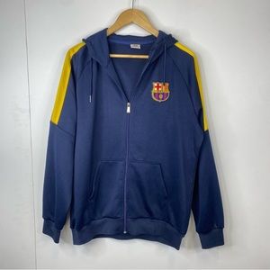 Mens FCB Barcelona Soccer Football Full Zip Hoodie Size 1XL